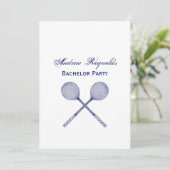 Gekruiste Squash Rackets Blauw Kaart (Staand voorkant)