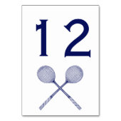 Gekruiste Squash Rackets Blauw Kaart (Achterkant)