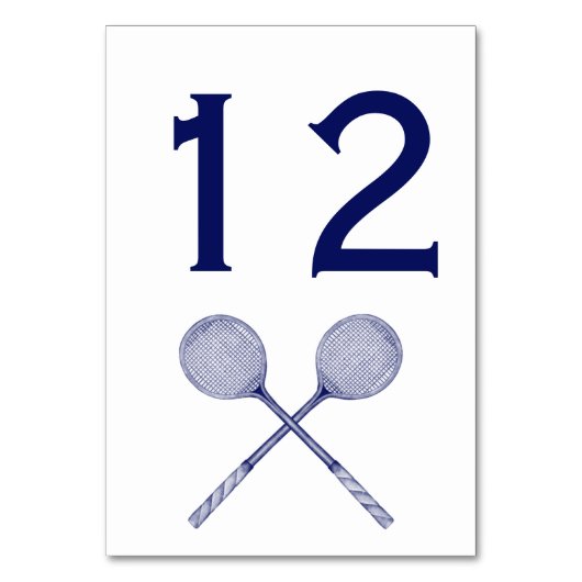 Gekruiste Squash Rackets Blauw Kaart (Voorkant)