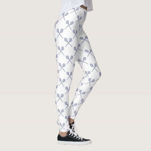 Gekruiste Squash Rackets Blauw Leggings (Rechts)