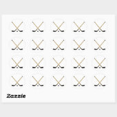 Gekruiste sticks ronde sticker (Vel)