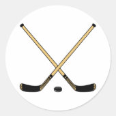 Gekruiste sticks ronde sticker (Voorkant)