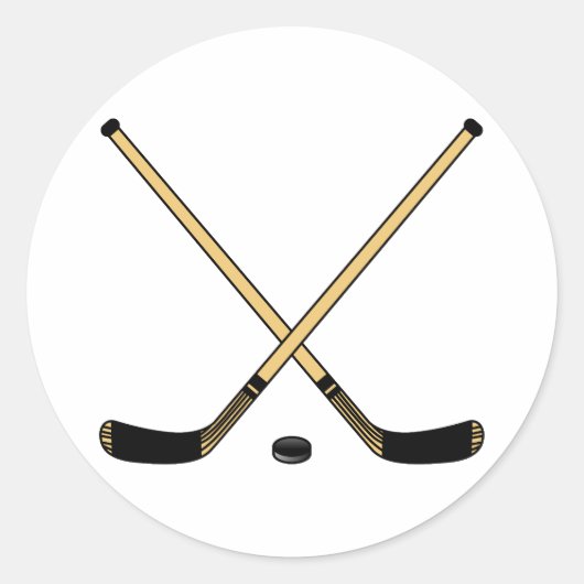 Gekruiste sticks ronde sticker (Voorkant)