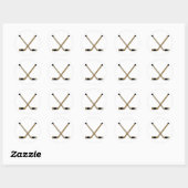 Gekruiste sticks ronde sticker (Vel)