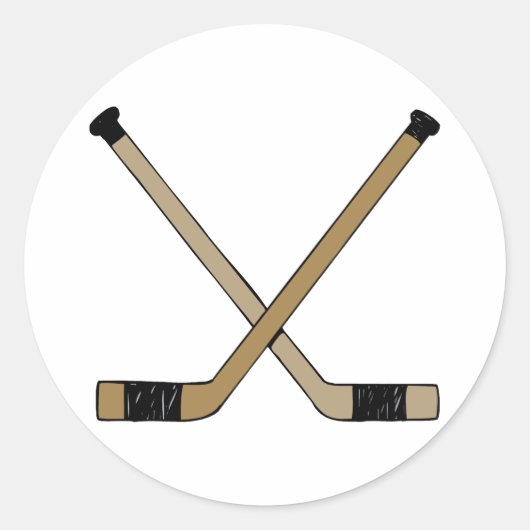 Gekruiste sticks ronde sticker (Voorkant)