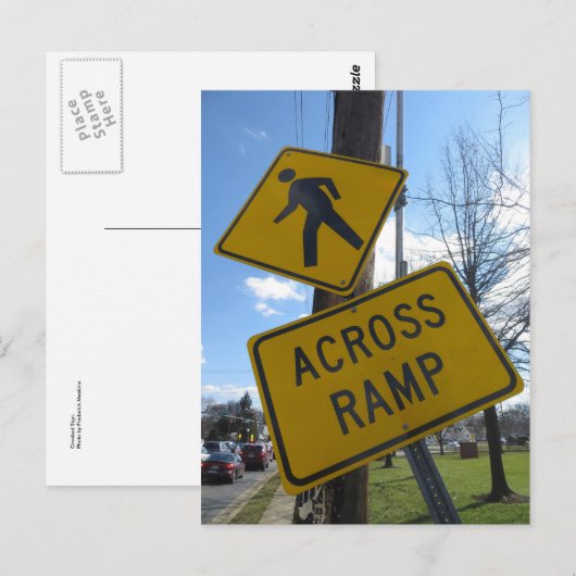 Gekruiste teken briefkaart (Voorkant / Achterkant)