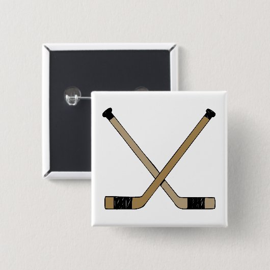 Gekruiste teken vierkante button 5,1 cm (Voorkant /achterkant)