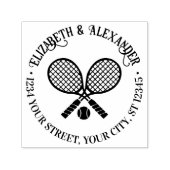 gekruiste tennis rackets paar retour adres einde  zelfinktende stempel (Design)