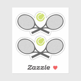 Gekruiste tennisrackets en ballen sticker