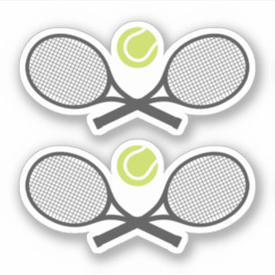 Gekruiste tennisrackets en ballen sticker