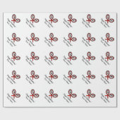 Gekruiste tennisrackets, logo op zaterdag of Kerst Cadeaupapier (Vlak)