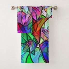 Gekruiste touwen verborgen door een gekleurde afvo bad handdoek