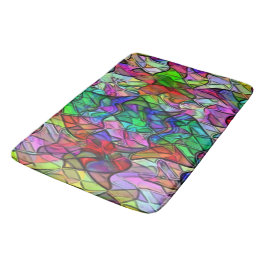 Gekruiste touwen verborgen door een gekleurde afvo badmat