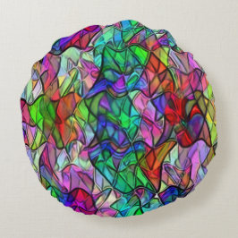 Gekruiste touwen verborgen door een gekleurde afvo rond kussen