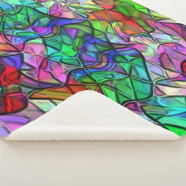 Gekruiste touwen verborgen door een gekleurde afvo sherpa deken