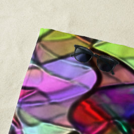 Gekruiste touwen verborgen door een gekleurde afvo strandlaken