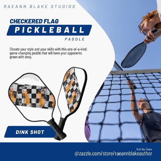 Gekruiste Vlag Op Maat Gemaakte Pickleball Paddle