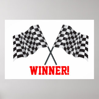 gekruiste vlaggen die sportbeoefening of afwerking poster