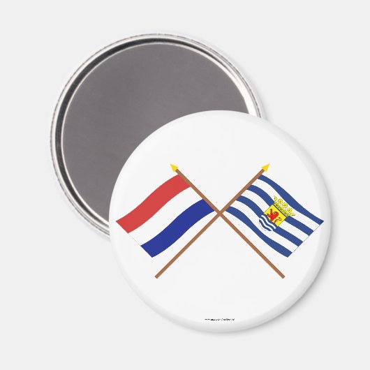 Gekruiste vlaggen van Holland en Zeeland Magneet (Voorkant / Achterkant)