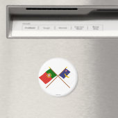 gekruiste vlaggen van Portugal en de Azoren Magneet (Insitu (Vaatwasser))