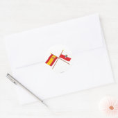 Gekruiste vlaggen van Spanje en Cantabrië Ronde Sticker (Envelop)