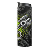 gekruiste zuigers industrieel mechanisch embleem thermosbeker (Geroteerd rechts)