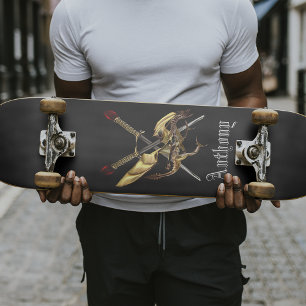 Gekruiste Zwaarden met Dragon Gepersonaliseerd Persoonlijk Skateboard