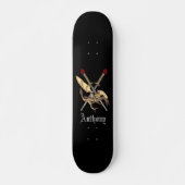 Gekruiste Zwaarden met Dragon Gepersonaliseerd Persoonlijk Skateboard (Voorkant)