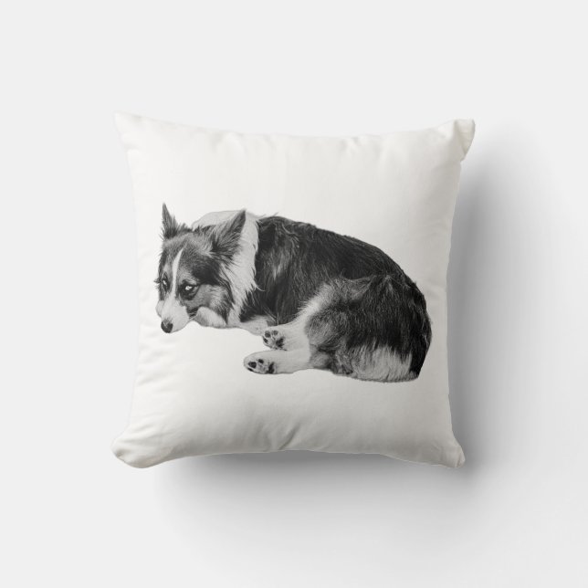 gekruld Corgi Comfort Kussen (Voorkant)