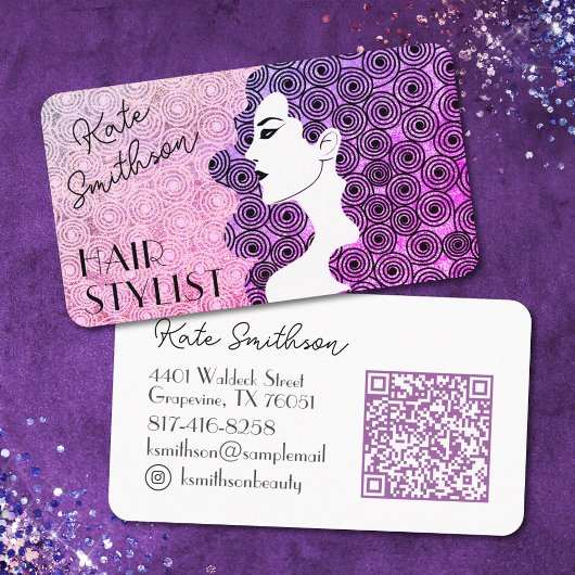     Gekruld haar gepersonaliseerde QR-code & socia Visitekaartje
