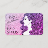     Gekruld haar gepersonaliseerde QR-code & socia Visitekaartje (Voorkant)