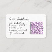     Gekruld haar gepersonaliseerde QR-code & socia Visitekaartje (Achterkant)