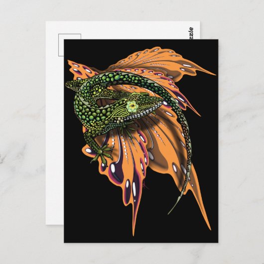 gekrulde anolhagedis briefkaart (Voorkant / Achterkant)