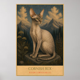 Gekrulde Elegantie: Cornish Rex Poster