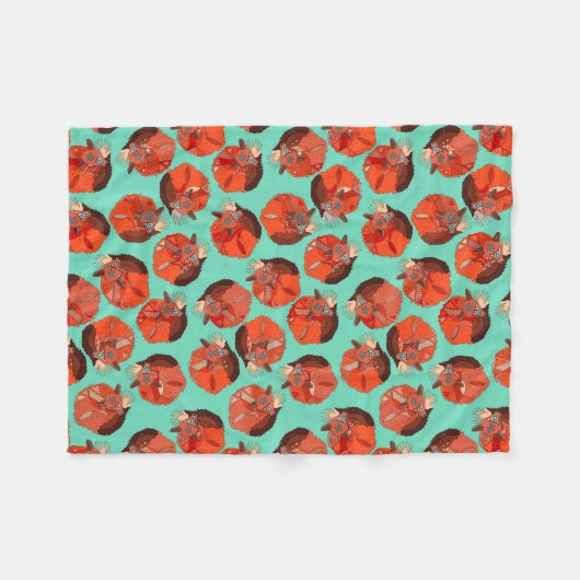 gekrulde foxpolkamint fleece deken (Voorkant (Horizontaal))