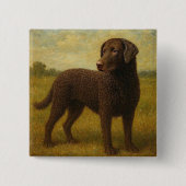 Gekrulde Gecoatde Retriever Vierkante Button 5,1 Cm (Voorkant)