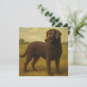 Gekrulde Gecoate Retriever Bedankkaart (Staand voorkant)