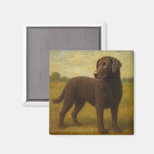 Gekrulde Gecoatste Retriever Magneet (Voorkant / Achterkant)