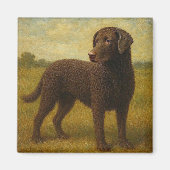 Gekrulde Gecoatste Retriever Magneet (Voorkant)