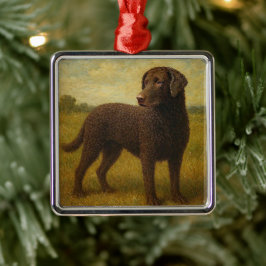 Gekrulde Gecoatste Retriever Metalen Ornament
