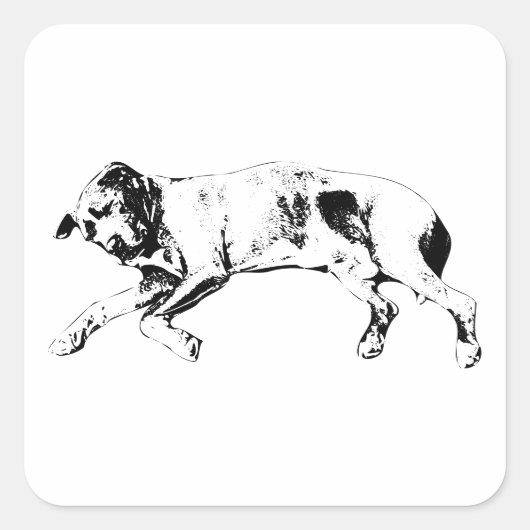 Gekrulde Ledematen, Kerstmis Rustig Vierkante Sticker (Voorkant)