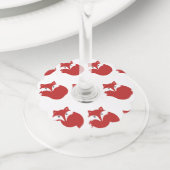 gekrulde vos wijnglaslabel (Dichtbij)