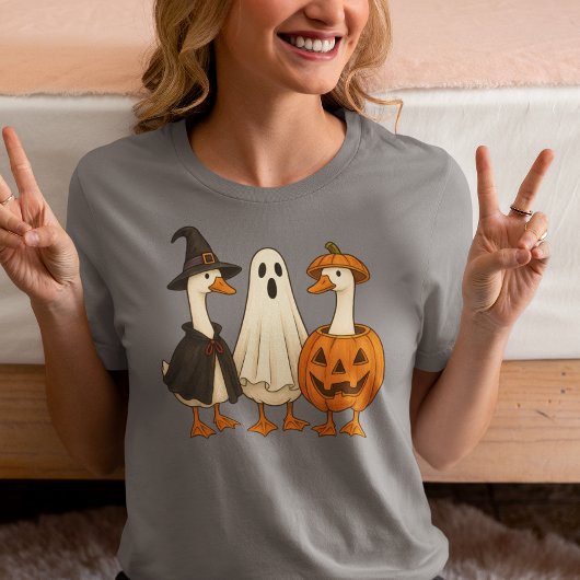 Gekte Eend Halloween Heks  Tri-Blend Shirt