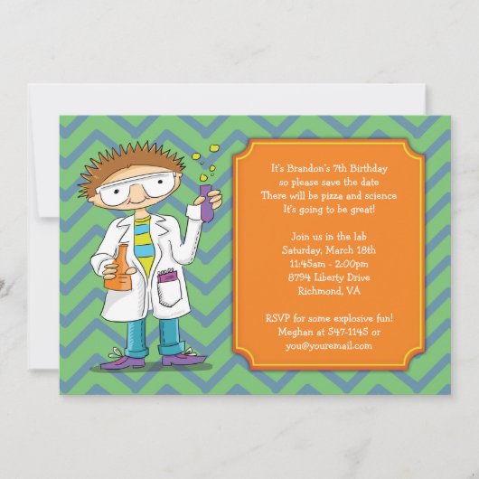 Gekte Wetenschapper Uitnodiging : Bruinharige Jong (Voorkant)