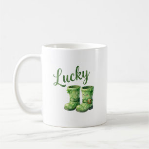 Gekukelde Leprechaun Laarzen Waterverf Patrick's D Koffiemok