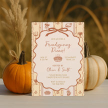 Gekunstelde Handgetekende Vriendendankdag Potluck 