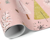 Gekunstelde Pastel Kerstboom Cadeaupapier (Rol Hoek)