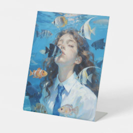 Gekust door de Oceaan Reclamebord Met Voetstuk