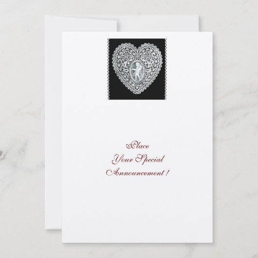 GEKUST HART MONOGRAM gevoeld papier Kaart (Achterkant)