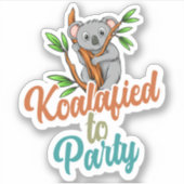Gekwalificeerd om Partij Gekwalificeerde Woordspel Sticker (Voorkant)